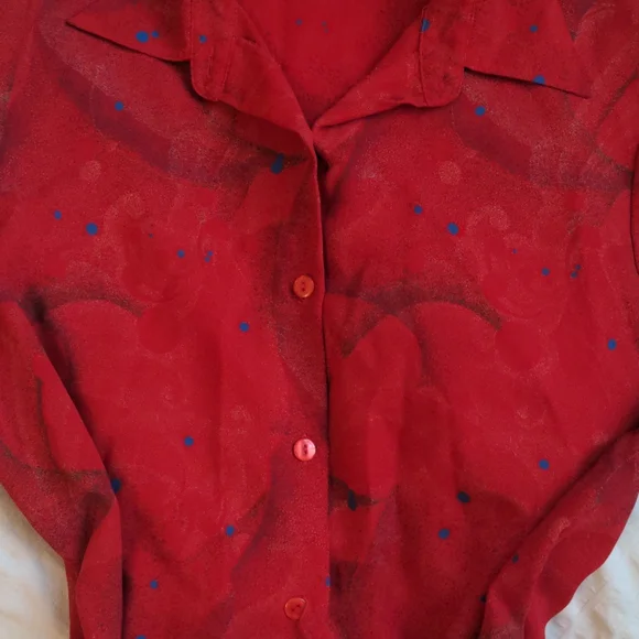 Vintage Button Up in Red - Picture 4 of 4